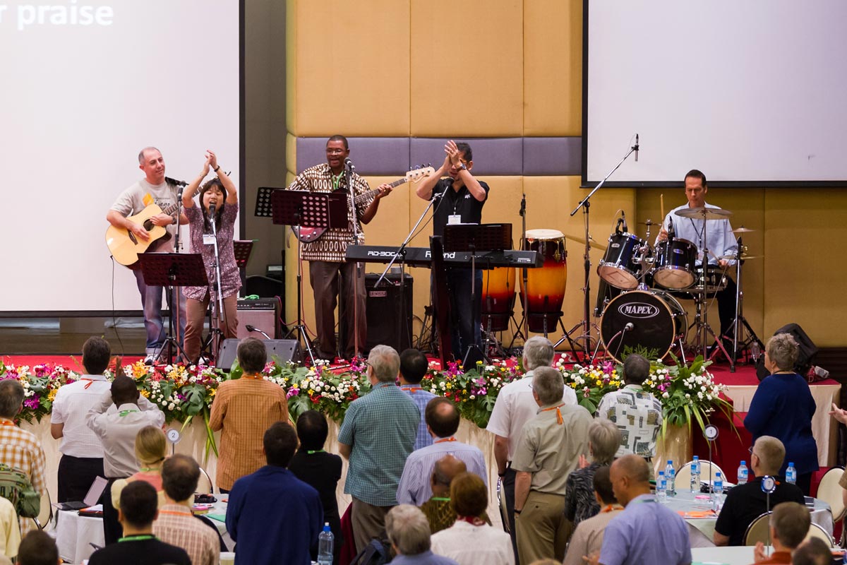 The worship band plays during the Wycliffe Global Gathering and SIL International Conference.